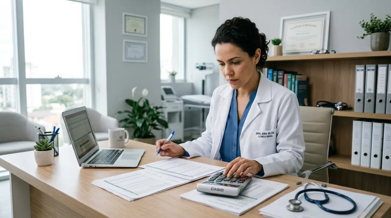 Mulher tentando identificar pode ser Médico pessoa física ou jurídica